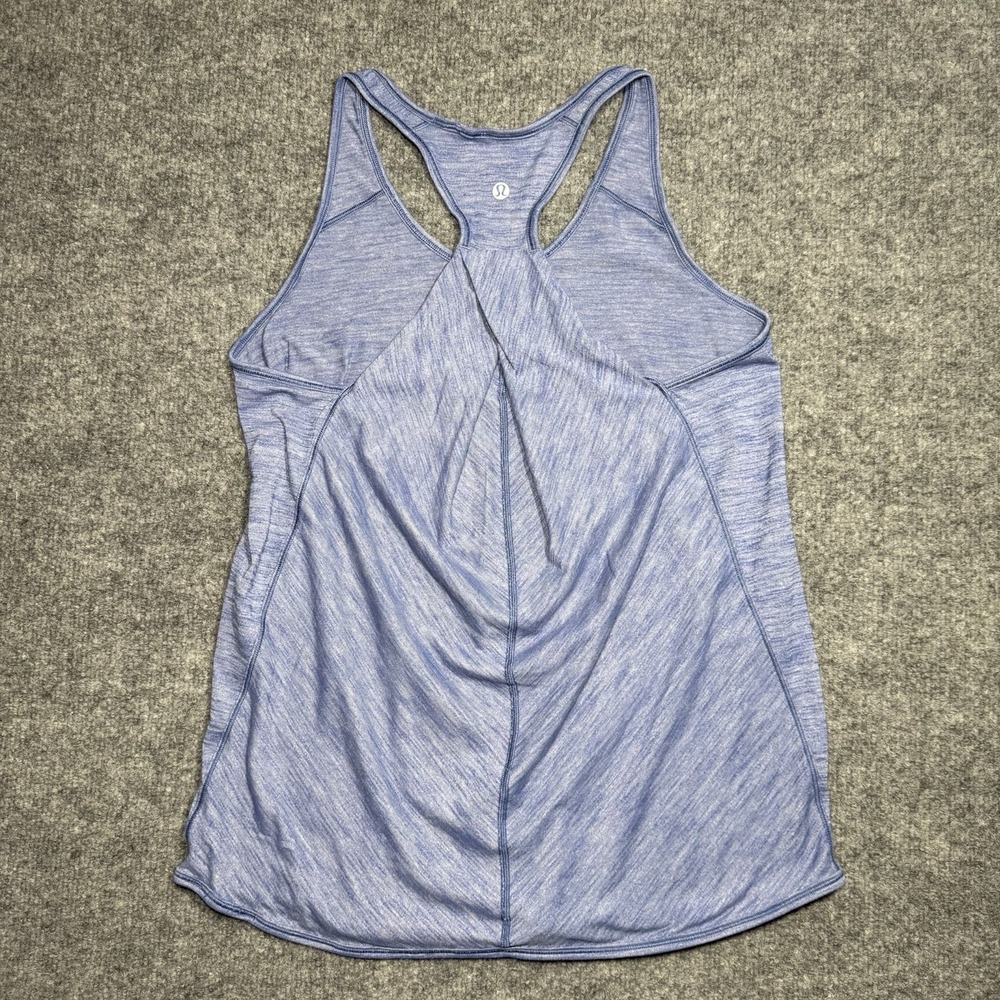 Lululemon Essential Heathered Light Blue Tank Pleated Racerback Size 4/6
